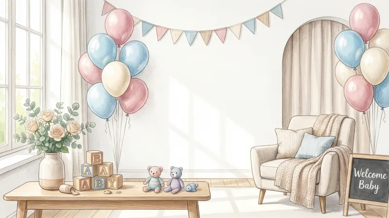 ベビーシャワーの飾り付けアイデア バルーンやガーランド装飾