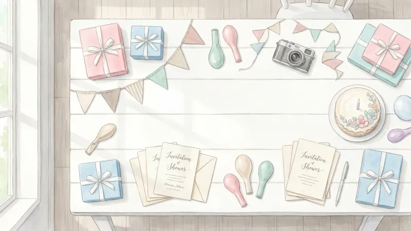 ベビーシャワーの当日の流れと準備するもののイメージ