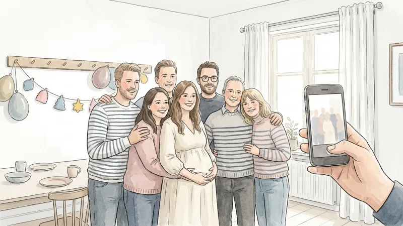 ベビーシャワーで妊婦さんを祝う温かいイベントのイメージ